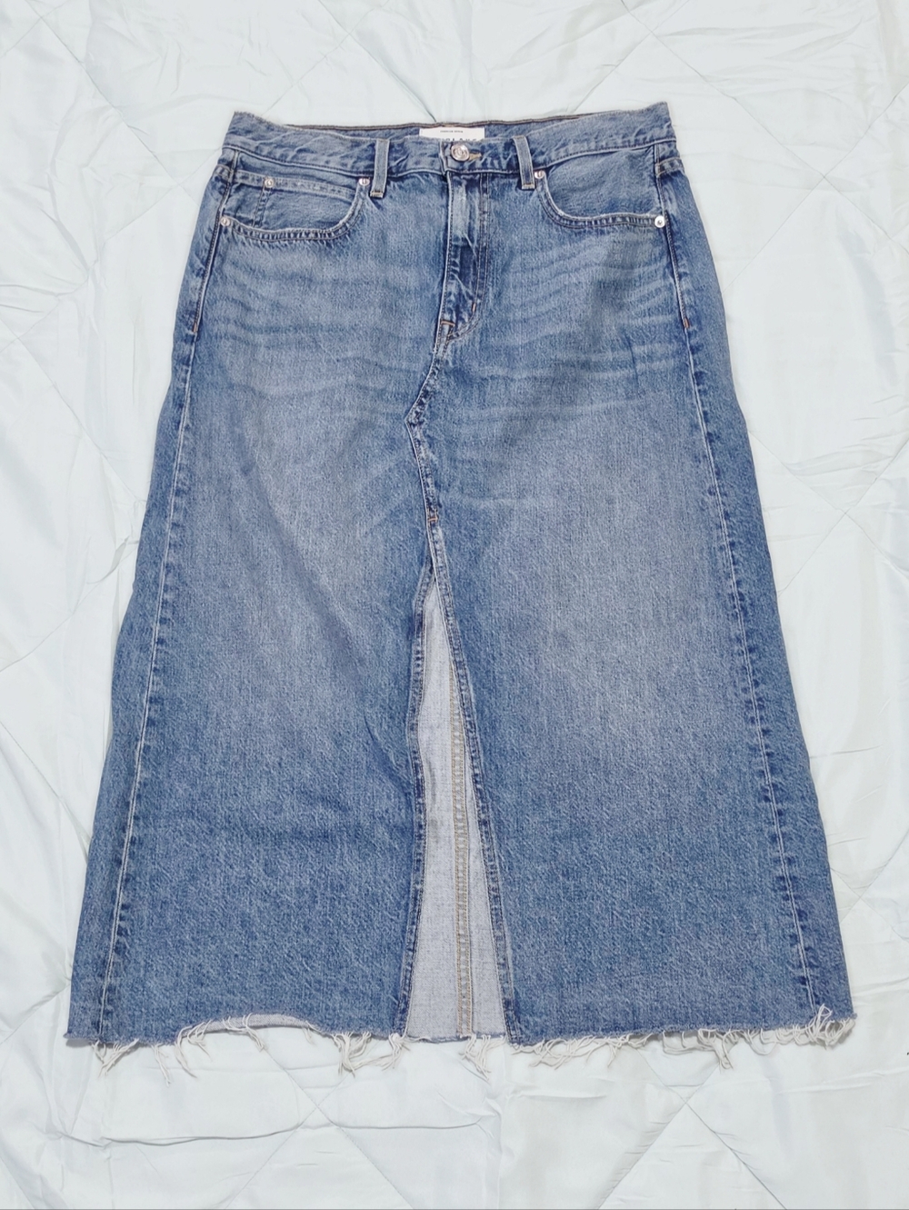 SLVRLAKE Light Blue Denim Wide-Leg Midi Skirt